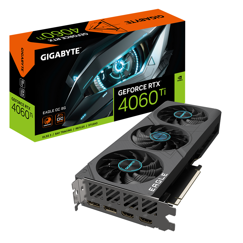 TARJETA GIGABYTE RTX 4060TI EAGLE 8GB OC 3 FANS