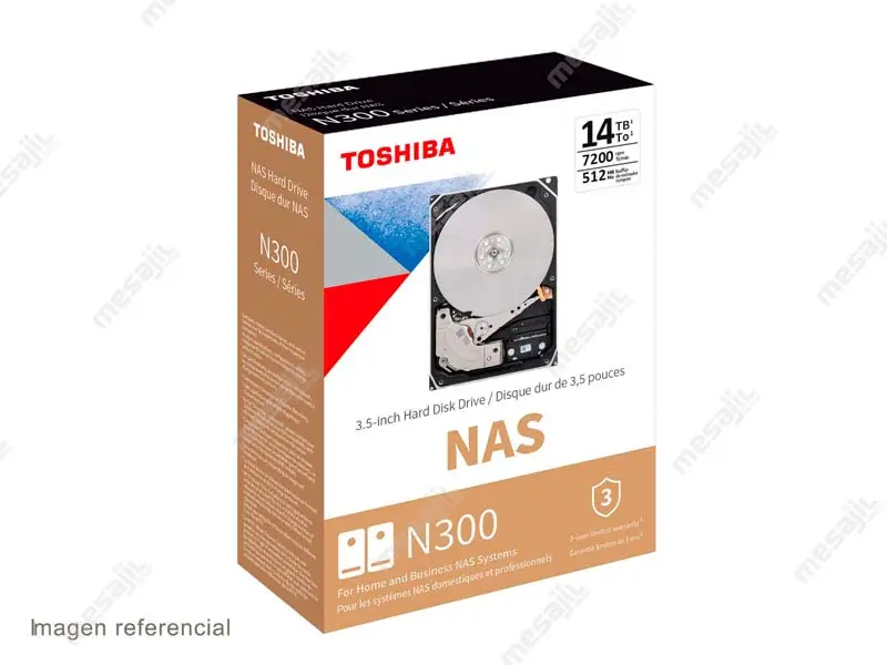 DISCO PARA PC INTERNO SATA NAS 14TB TOSHIBA 7200RPM 512MB CACHE
