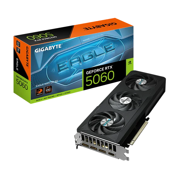 TARJETA DE VIDEO GIGABYTE RTX 5060 EAGLE MAX OC 8GB 3FANS