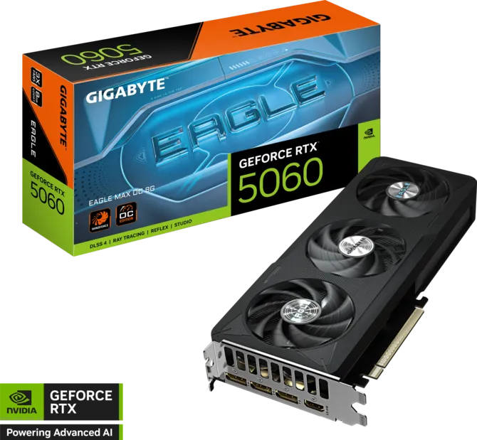 TARJETA DE VIDEO GIGABYTE RTX 5060 EAGLE MAX OC 8GB 3FANS