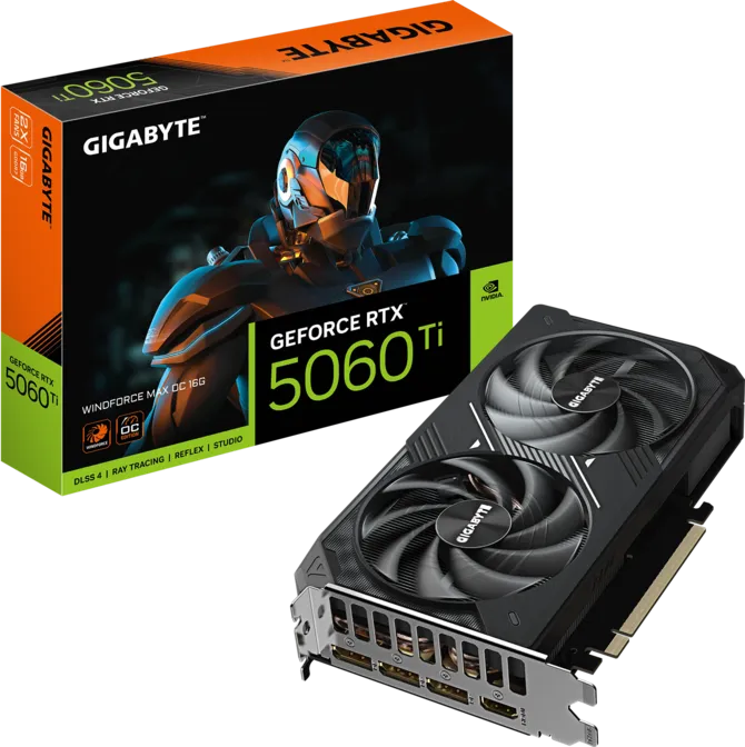 TARJETA DE VIDEO GIGABYTE RTX 5060 TI WINDFORCE MAX OC 16GB DDR7