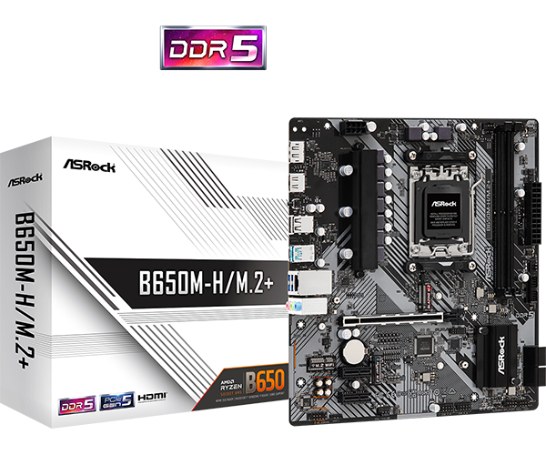 BOARD ASROCK AMD B650M-H/M.2 AM5 Micro ATX DDR5
