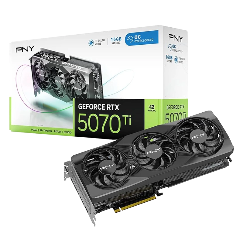 TARJETA DE VIDEO PNY RTX 5070TI 16GB OC 3FAN