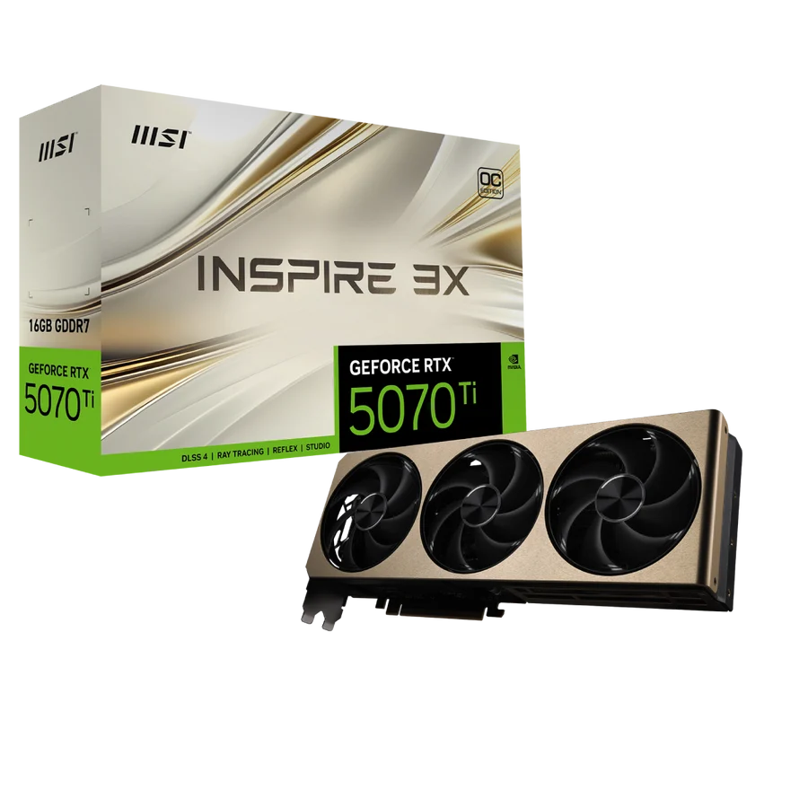 TARJETA DE VIDEO MSI RTX 5070 TI INSPIRE TRIFAN 16GB DDR7X
